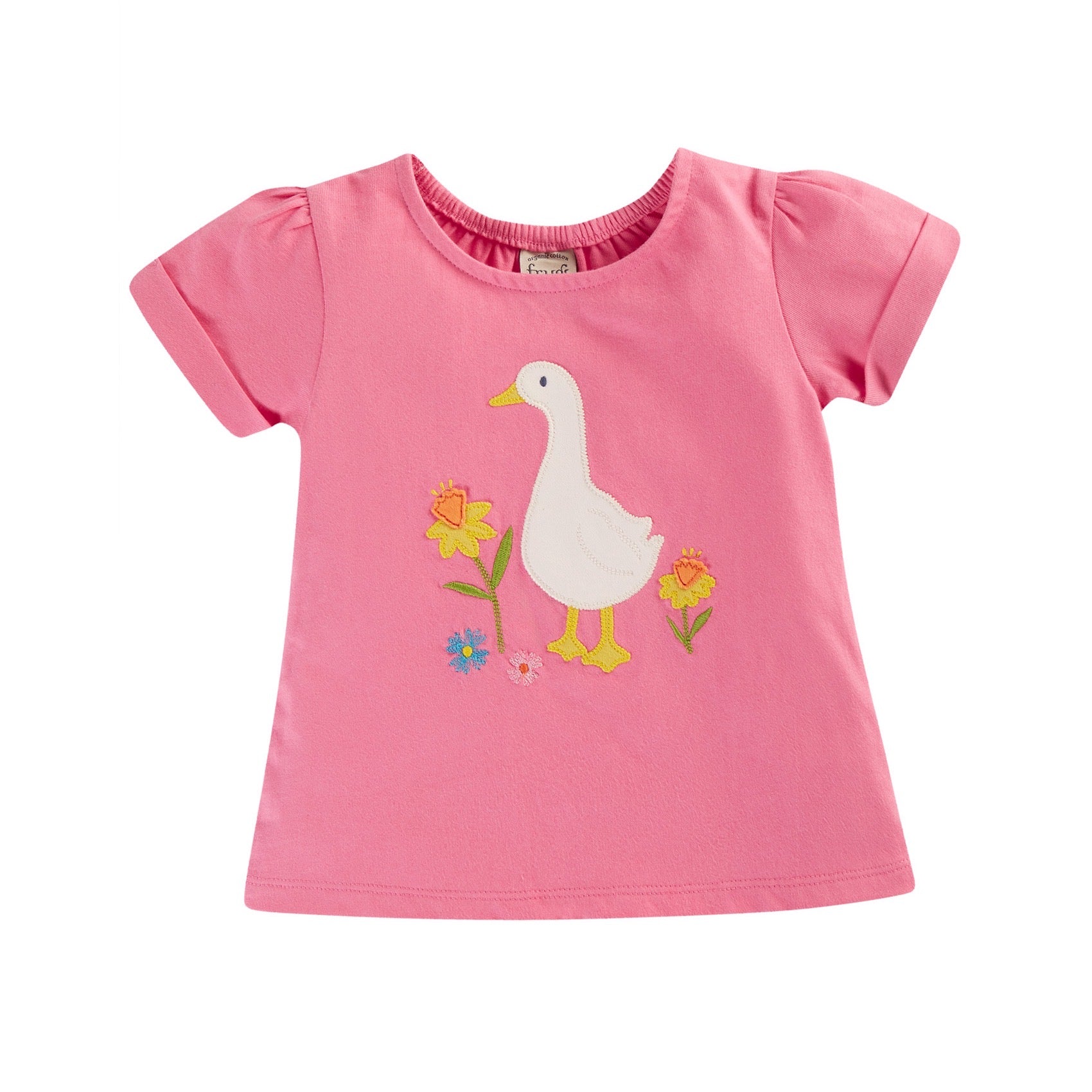 Frugi Eva Infant T-Shirt Pf4pi Pink Duck Clothing 3-6M / Pink,6-9M / Pink,9-12M / Pink,12-18M / Pink