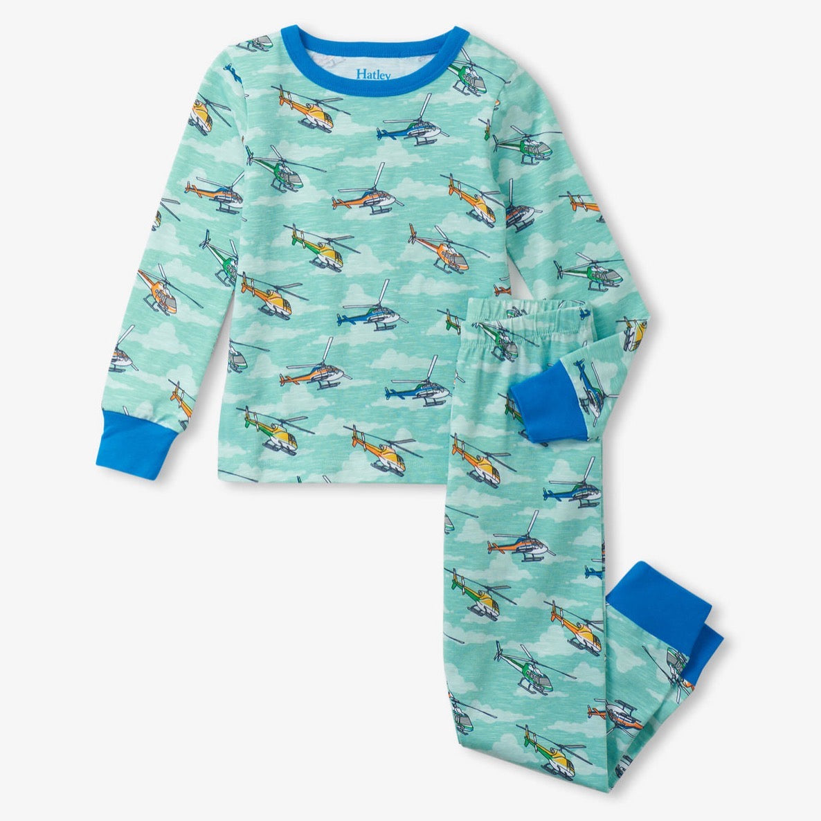 Hatley Helicopters Pj Set S24hhk1789 Clothing 3YRS / Blue,4YRS / Blue,5YRS / Blue,6YRS / Blue,7YRS / Blue,8YRS / Blue,10YRS / Blue,12YRS / Blue