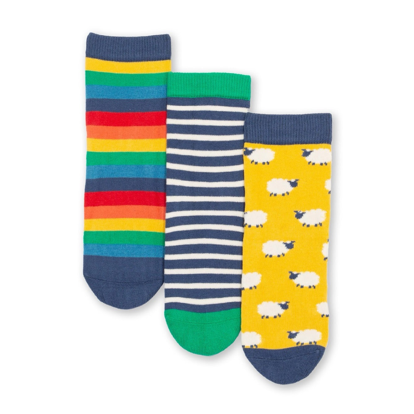 Kite 3 Pack Sheep Socks 41-7487 Clothing 0-6M / Multi,6-12M / Multi,1-2YRS / Multi,UK6-8 / Multi,UK9-12 / Multi,UK13-2 / Multi
