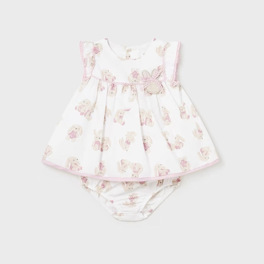 Mayoral Baby Girls Bunny Dress 1807 Clothing 2-4M / Pink,4-6M / Pink,6-9M / Pink,12M / Pink