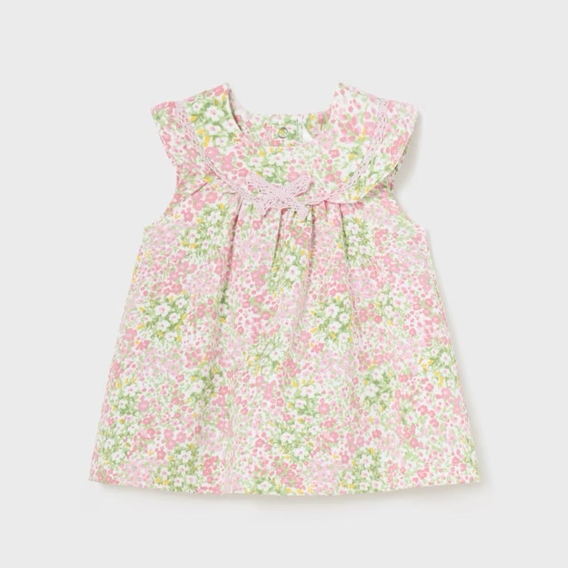 Mayoral Baby Girls Floral Dress 1831 Clothing 2-4M / Pink,4-6M / Pink,6-9M / Pink,12M / Pink,18M / Pink