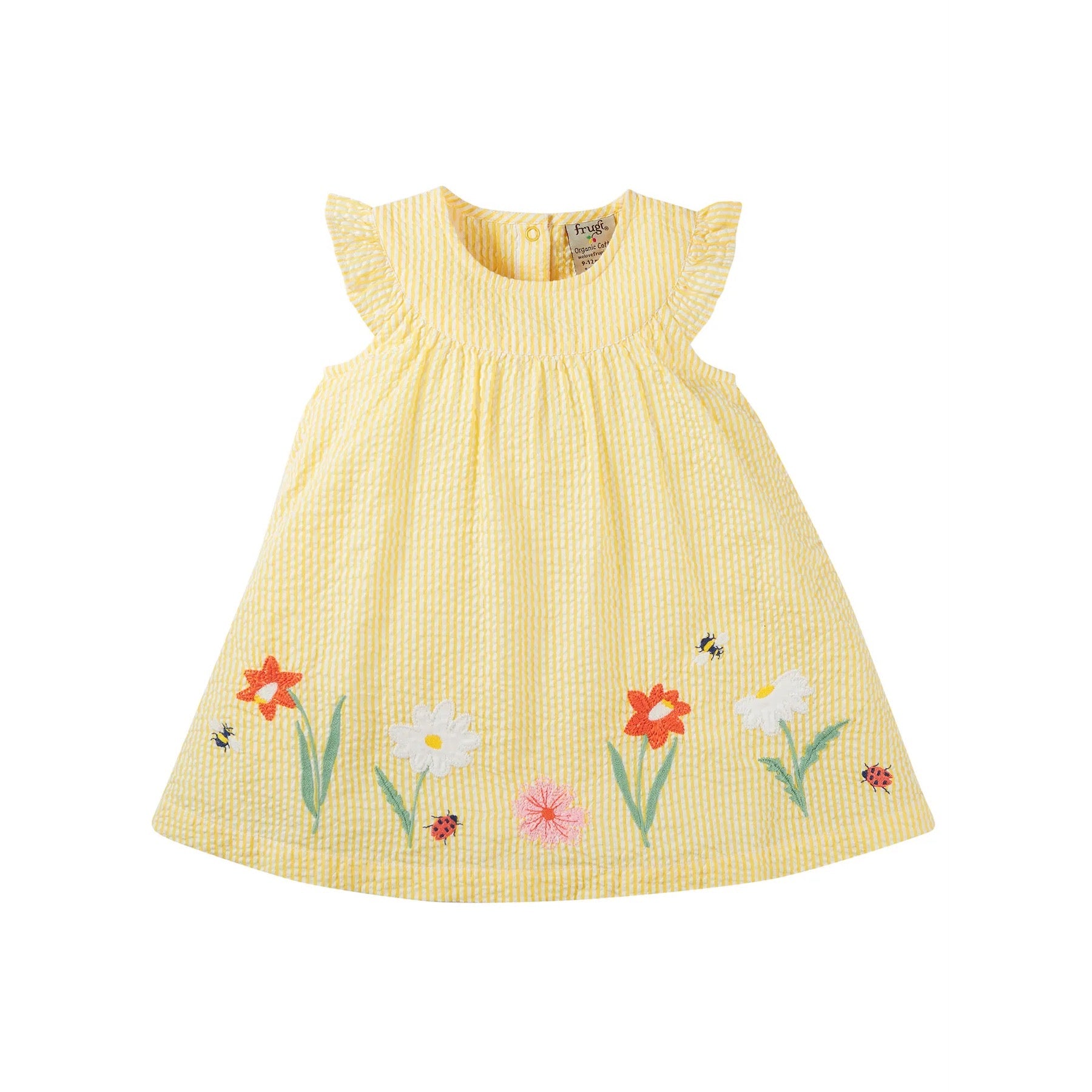 Frugi Devon Body Dress Pk3bi Flowers Clothing 0-3M / Yellow,3-6M / Yellow,6-9M / Yellow,9-12M / Yellow,12-18M / Yellow