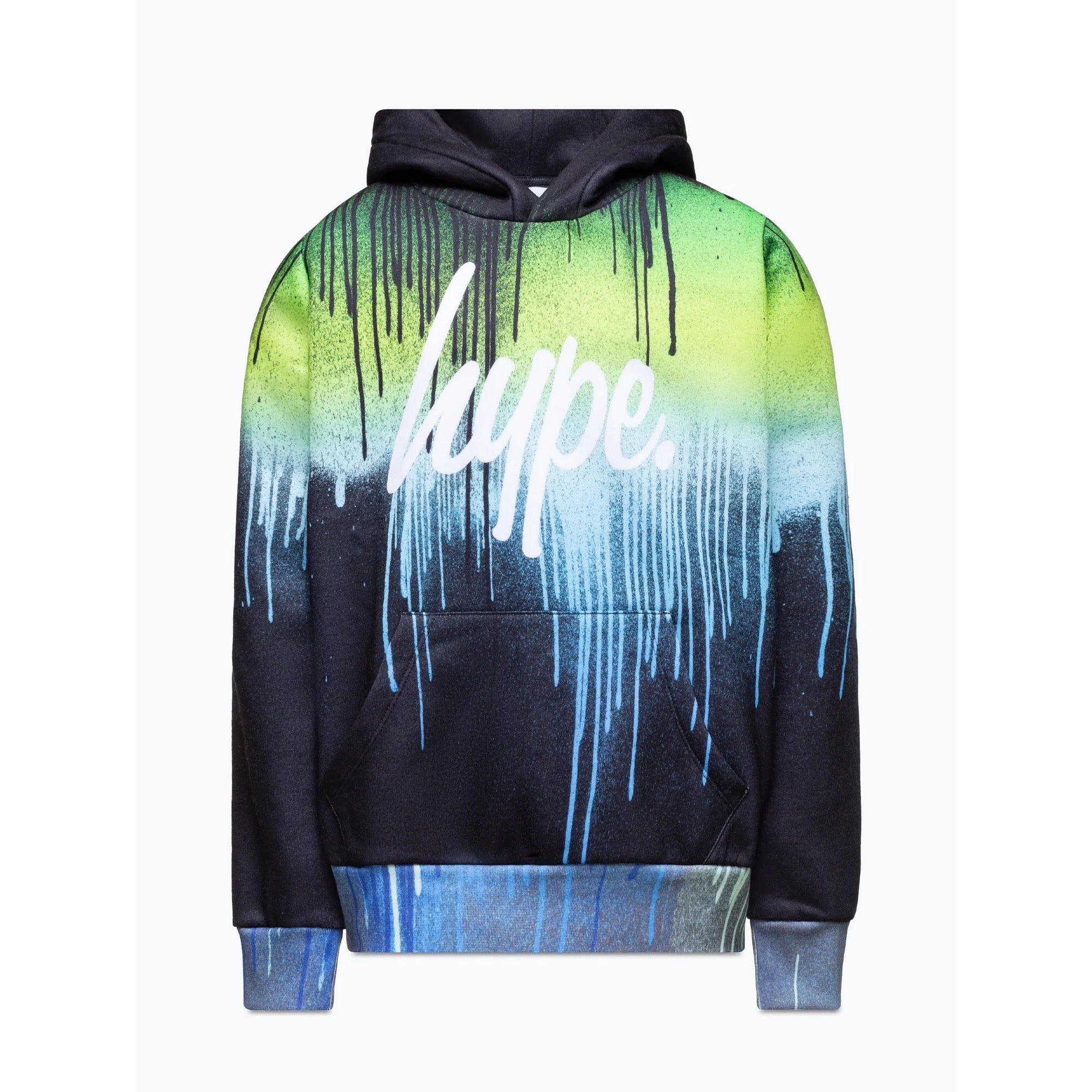 Hype Green Gradient Drips Hoodie Zuao-629 Clothing 9/10YRS / Green,11/12YRS / Green,13YRS / Green,14YRS / Green
