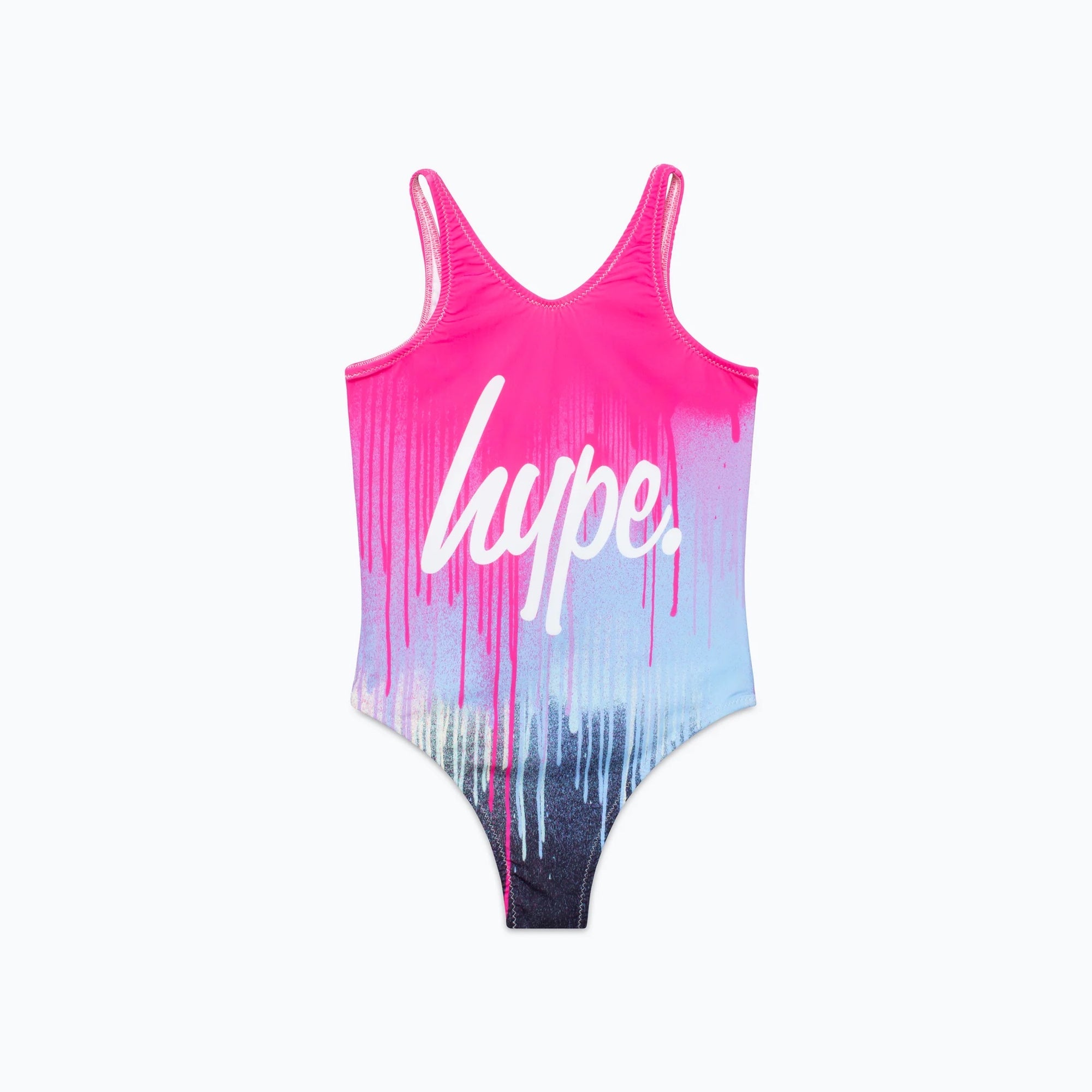 Hype Girls Pink Drip Swimsuit Zumh536 Clothing 9/10YRS / Multi,11/12YRS / Multi,13YRS / Multi,14YRS / Multi