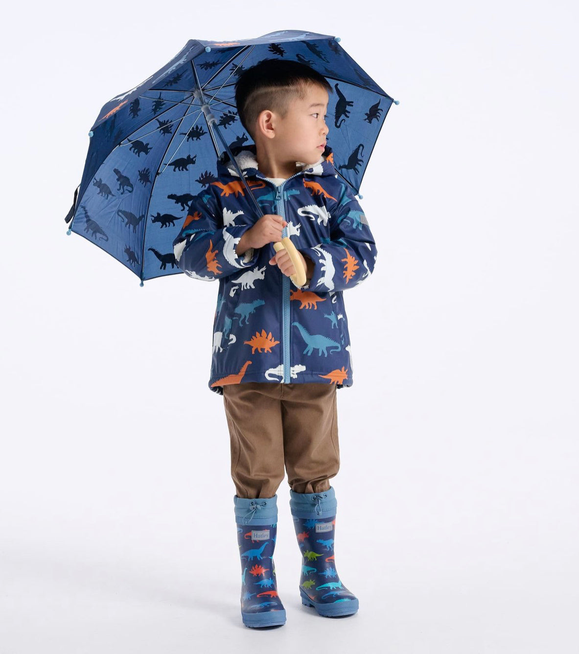 Hatley Dino Sherpa Lined Boots F22dsk1569 Footwear UK6 INFANT / Blue,UK7 INFANT / Blue,UK8 INFANT / Blue,UK9 KIDS / Blue,UK10 KIDS / Blue