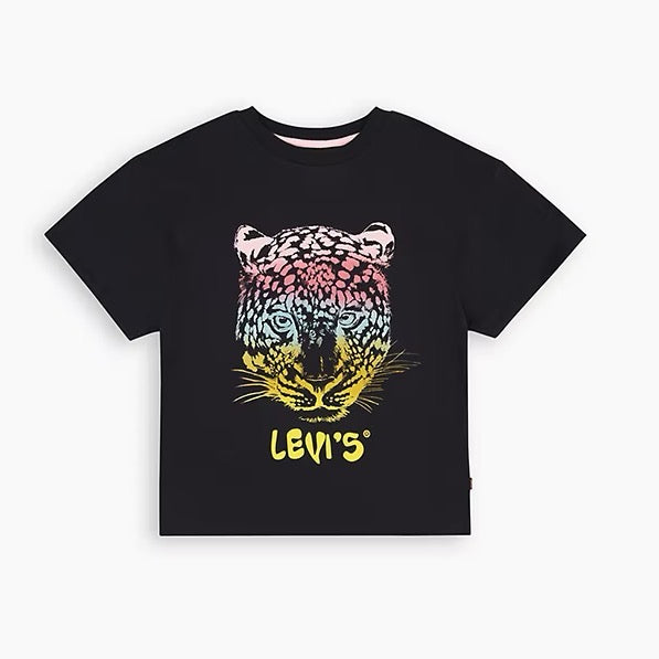 Levis Girls Leopard T-Shirt 4Ej136-K75 Clothing 10YRS / Black,12YRS / Black,14YRS / Black