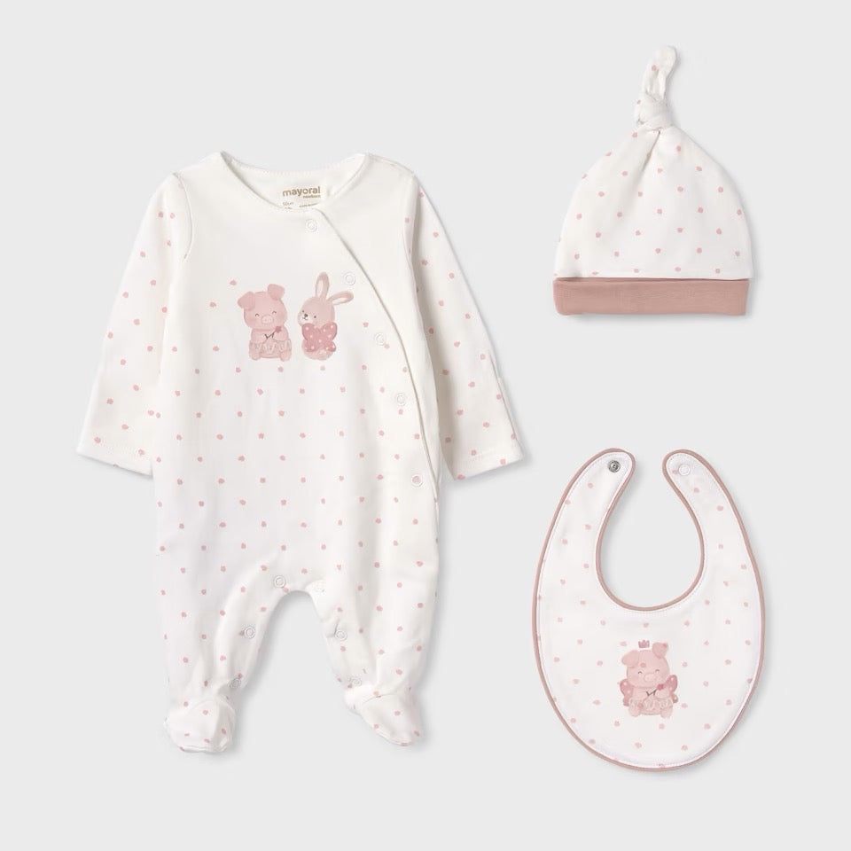 Mayoral Baby Gift Set 9360 Pink Bunny Clothing 1-2M / Pale Pink,2-4M / Pale Pink,4-6M / Pale Pink
