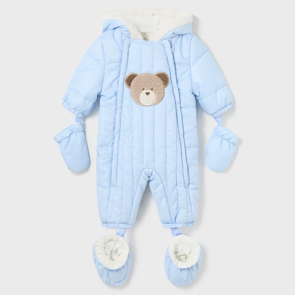 Mayoral Baby Pramsuit 2675 Pale Blue Teddy Clothing 2-4M / Pale Blue,4-6M / Pale Blue,6-9M / Pale Blue,12M / Pale Blue