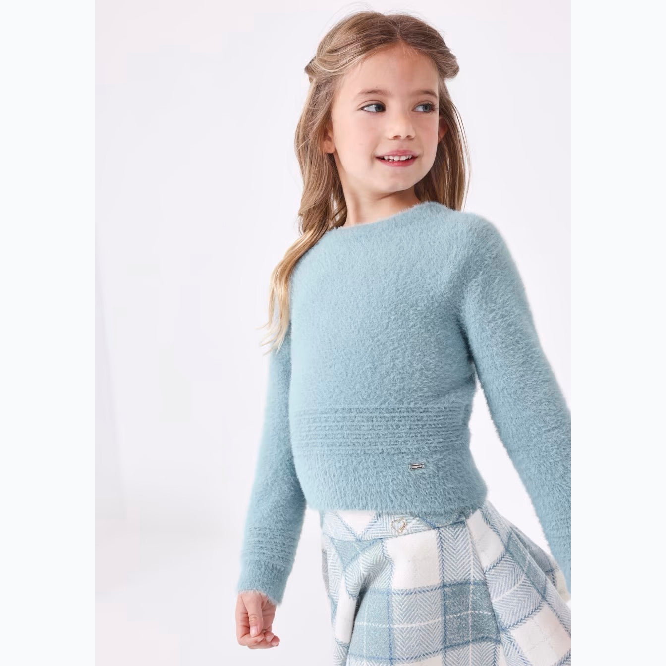 Mayoral Girls Sweater 4305 Bluebell Clothing 4YRS / Blue,5YRS / Blue,6YRS / Blue,7YRS / Blue,8YRS / Blue,9YRS / Blue