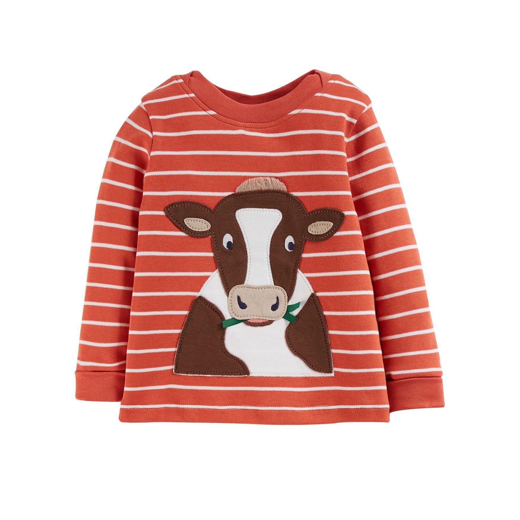 Frugi Easy On Infant T-Shirt Breton Cow Clothing 0-3M / Paprika,3-6M / Paprika,6-9M / Paprika,9-12M / Paprika,12-18M / Paprika,18-24M / Paprika,2-3YRS / Paprika,3-4YRS / Paprika