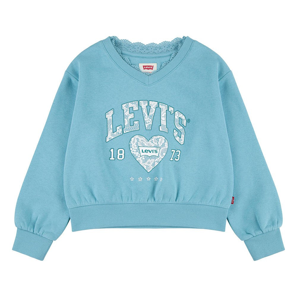 Levis Lace Trim Sweatshirt 4Ej174-Bl9 Mint Clothing 10YRS / Mint,12YRS / Mint,14YRS / Mint,16YRS / Mint