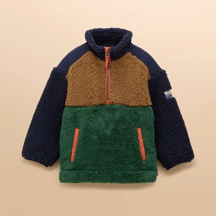 Joules Boys Billy Quarter Colourblock Fleece F12022 Clothing 5YRS / Multi,6YRS / Multi,8YRS / Multi,10YRS / Multi,12YRS / Multi