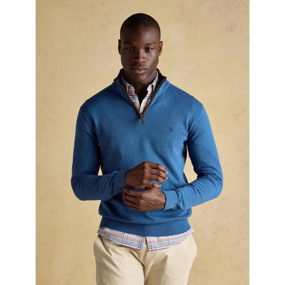 Joules Mens Hillside Quarter Zip Jumper Au863804 Blue Clothing M / Blue,L / Blue,XL / Blue
