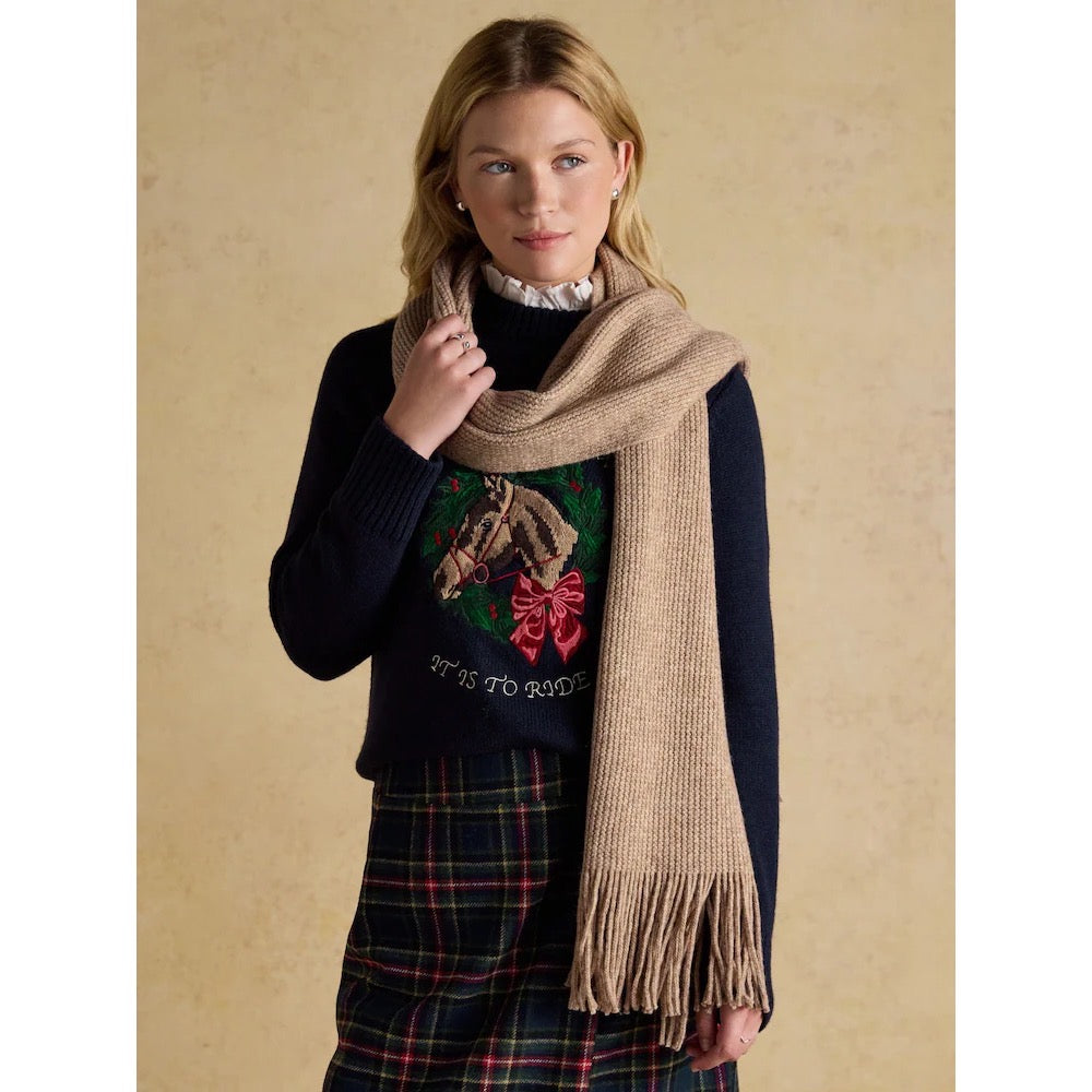 Joules Womens Rosa Scarf At707401 Oat Clothing ONE SIZE / Oat