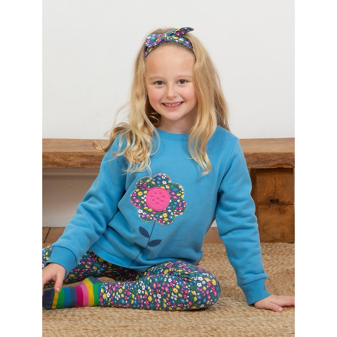 Kite Fab Flower Sweatshirt F248-Agf Clothing 3YRS / Blue,4YRS / Blue,5YRS / Blue,6YRS / Blue,7YRS / Blue,8YRS / Blue