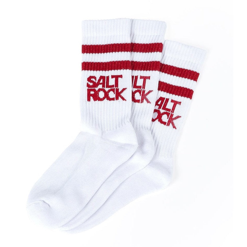Saltrock Kids 3 Pack Socks White Red Clothing UK12-3 / White