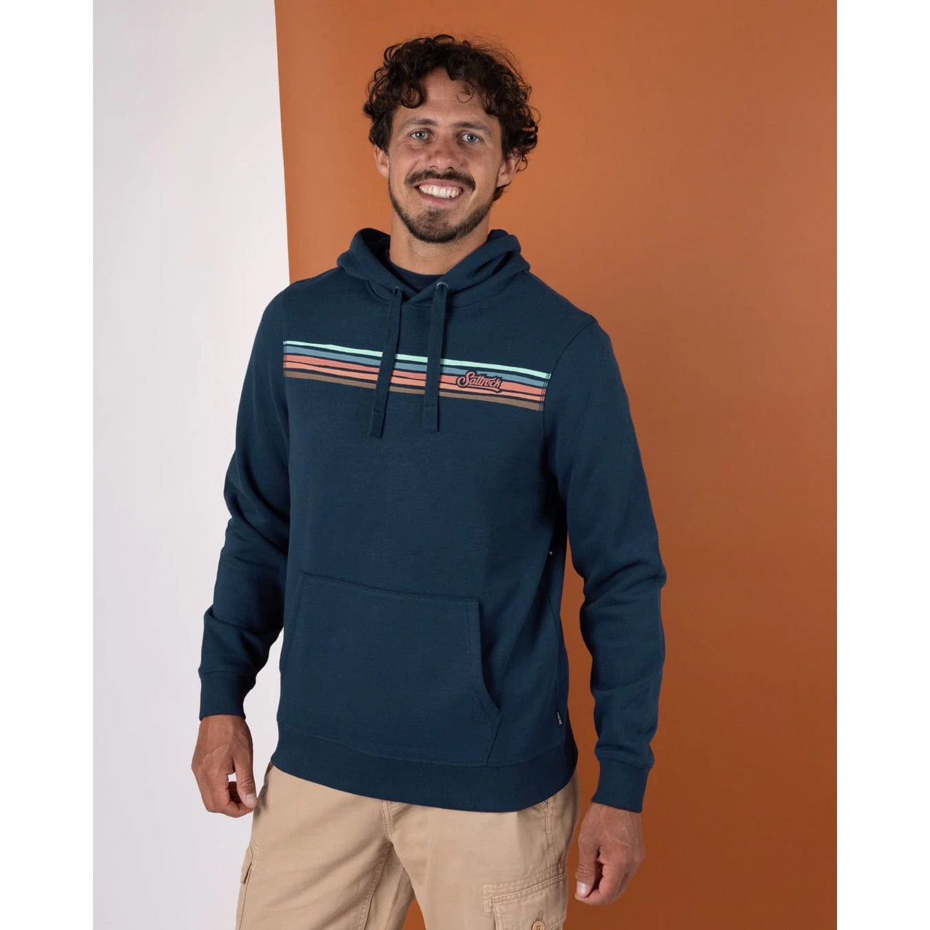 Saltrock Mens Torn Stripe Hoodie Hwf12502032 Blue Clothing S / Blue,M / Blue,L / Blue,XL / Blue