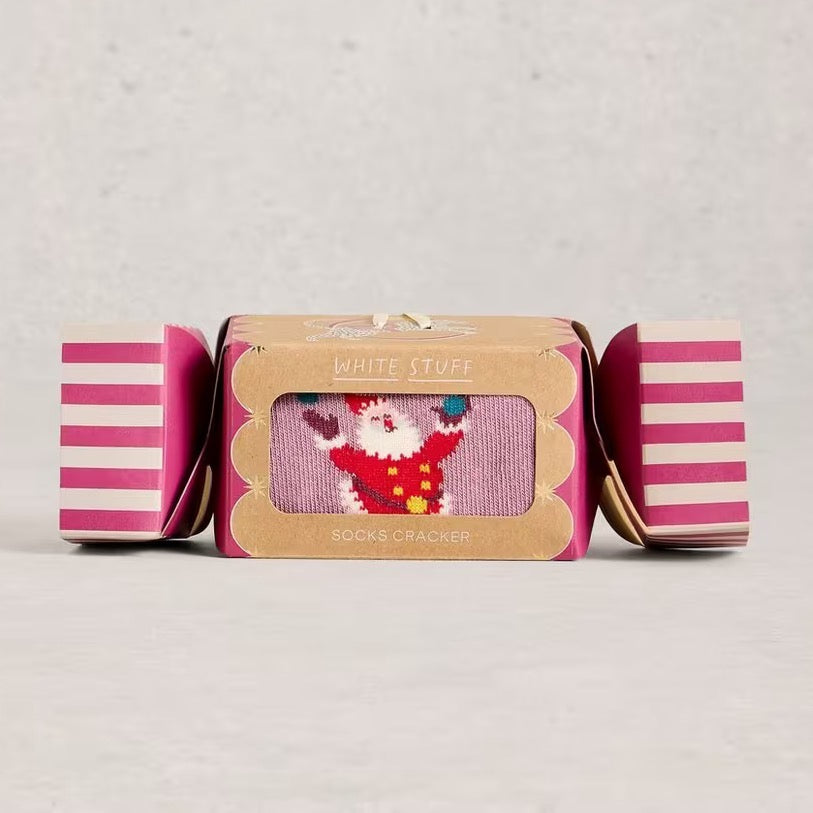 White Stuff Womens Juggling Santa Socks In A Cracker Clothing UK3-5 / Pink,UK6-8 / Pink