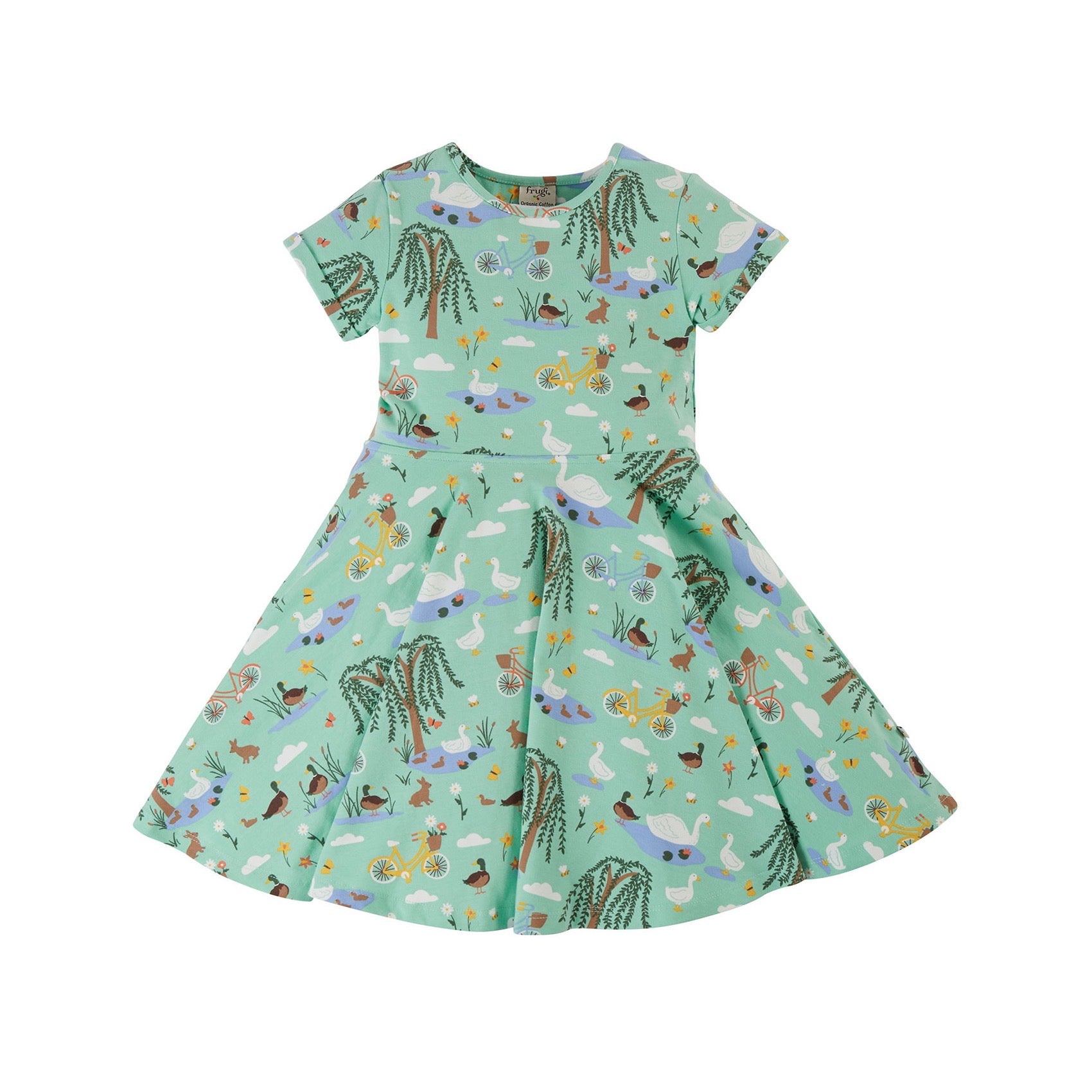 Frugi Infant Skater Dress Duck Pond Clothing 12-18M / Aqua,18-24M / Aqua