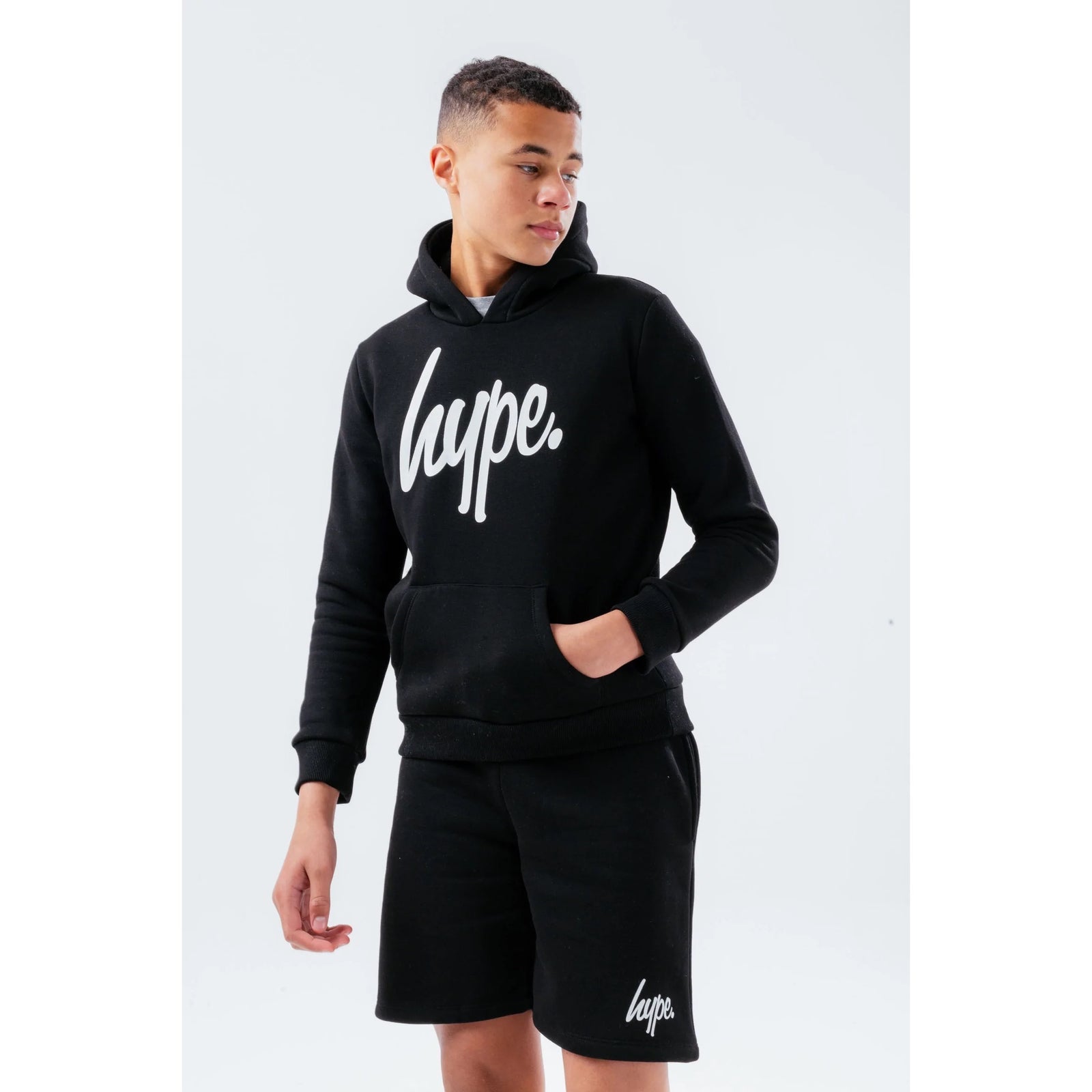 Hype Black Script Hoodie Core21088 Clothing 9/10YRS / Black,11/12YRS / Black,13YRS / Black,14YRS / Black,15YRS / Black,16YRS / Black