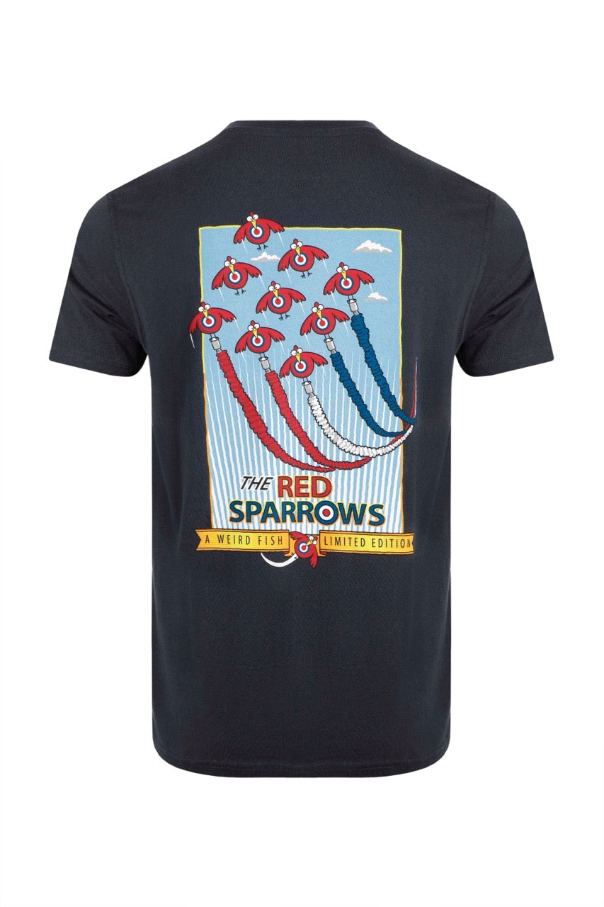 Weird Fish Mens Red Sparrows T-Shirt 19070 Navy