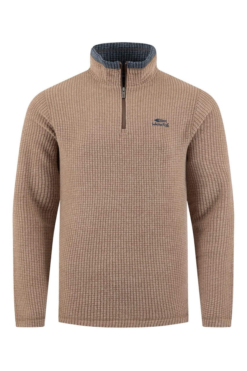Weird Fish Mens Newark Grid Fleece 19102 Cola Clothing S / Taupe,M / Taupe,L / Taupe,XL / Taupe