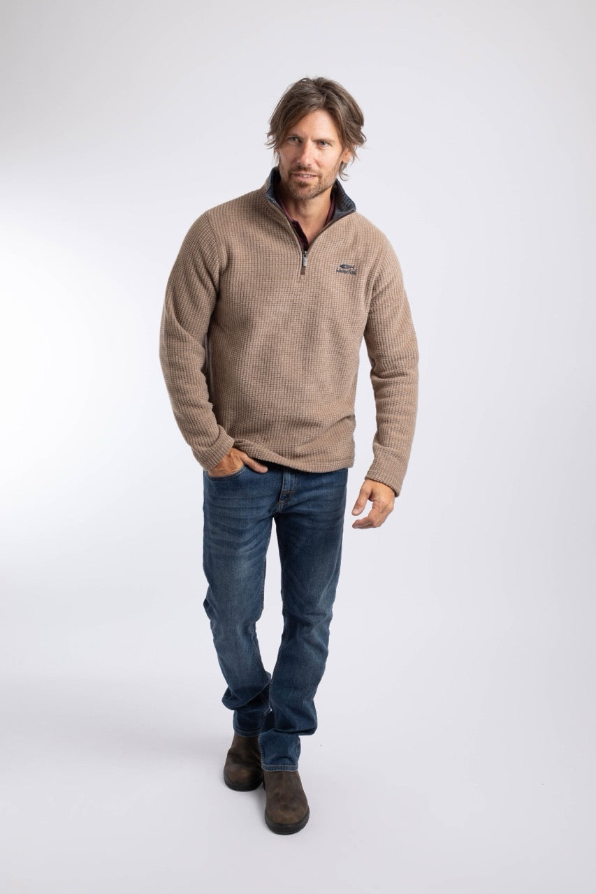 Weird Fish Mens Newark Grid Fleece 19102 Cola Clothing S / Taupe,M / Taupe,L / Taupe,XL / Taupe