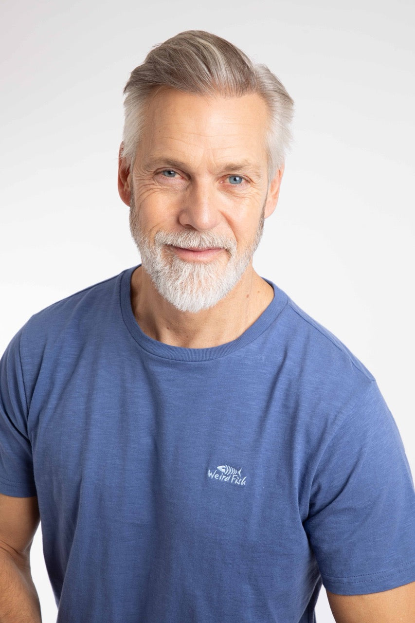 Weirdfish Mens Fished T-Shirt 202703 Faded Blue