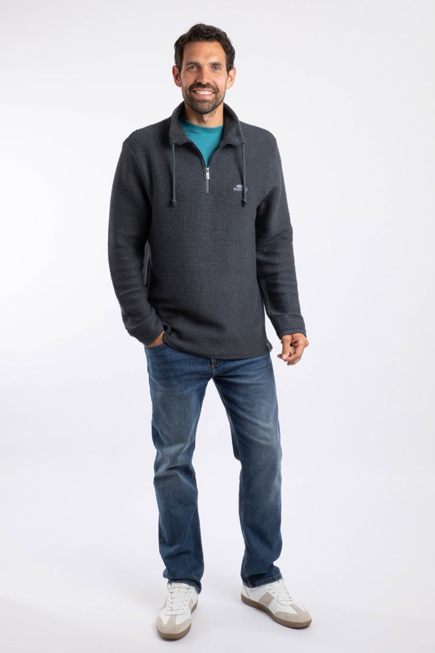 Weird Fish Mens Cruiser Quarter Zip Macaroni 202858 Navy Clothing S / Navy,M / Navy,L / Navy,XL / Navy
