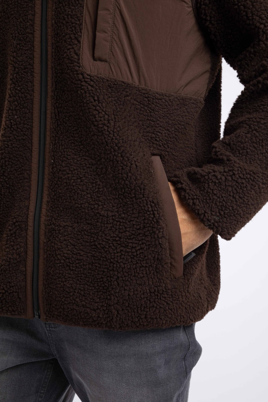 Weird Fish Mens Fletcher Full Zip Borg Fleece 203612 Chocolate Clothing M / Chocolate,L / Chocolate,XL / Chocolate