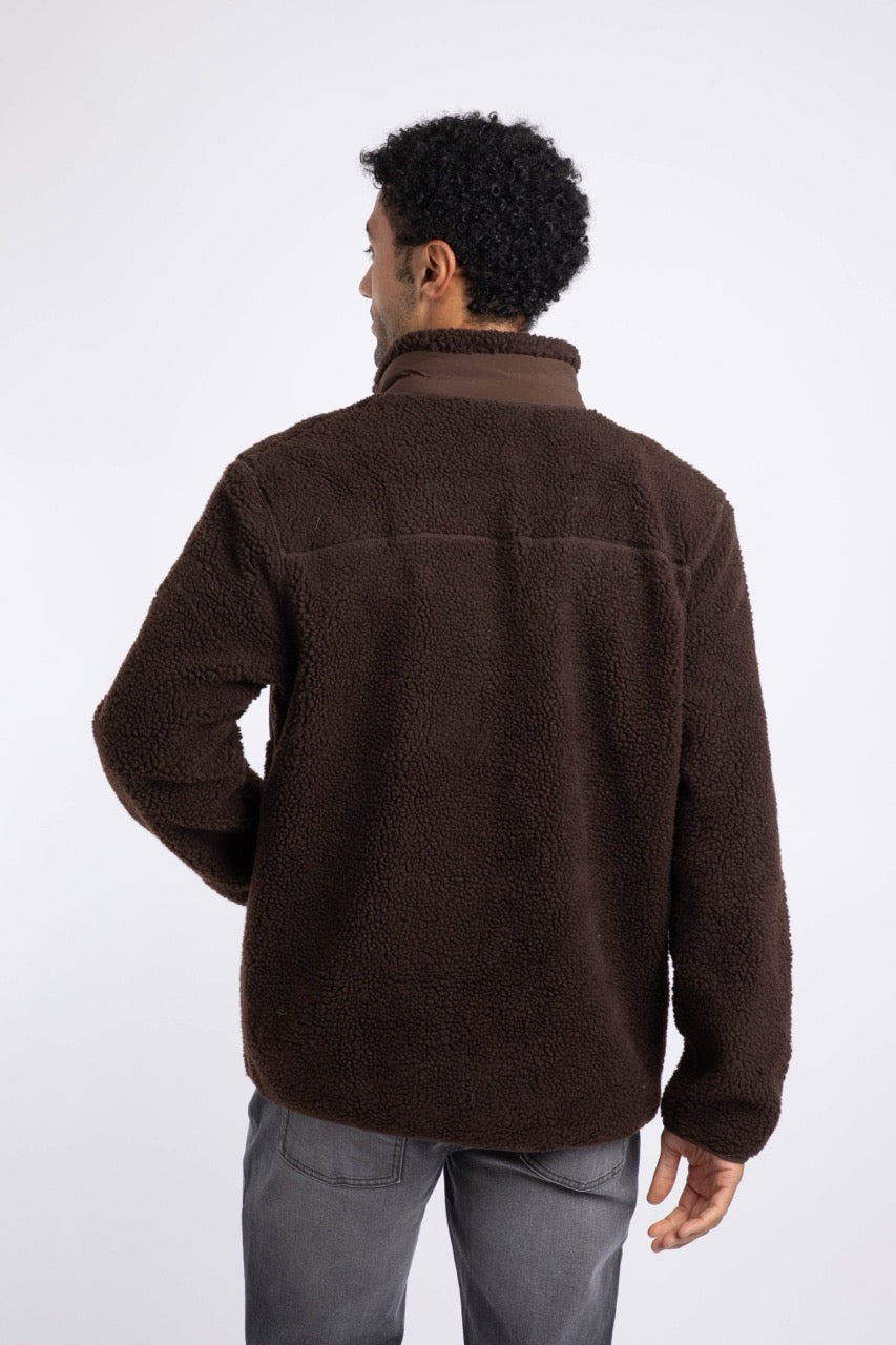 Weird Fish Mens Fletcher Full Zip Borg Fleece 203612 Chocolate Clothing M / Chocolate,L / Chocolate,XL / Chocolate