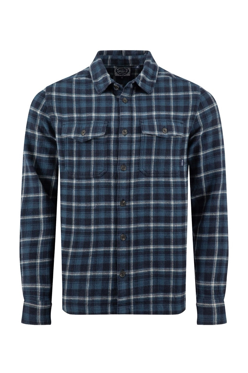 Weird Fish Mens Bosco Checked Over Shirt 203631 Midnight Clothing S / Blue,M / Blue,L / Blue,XL / Blue