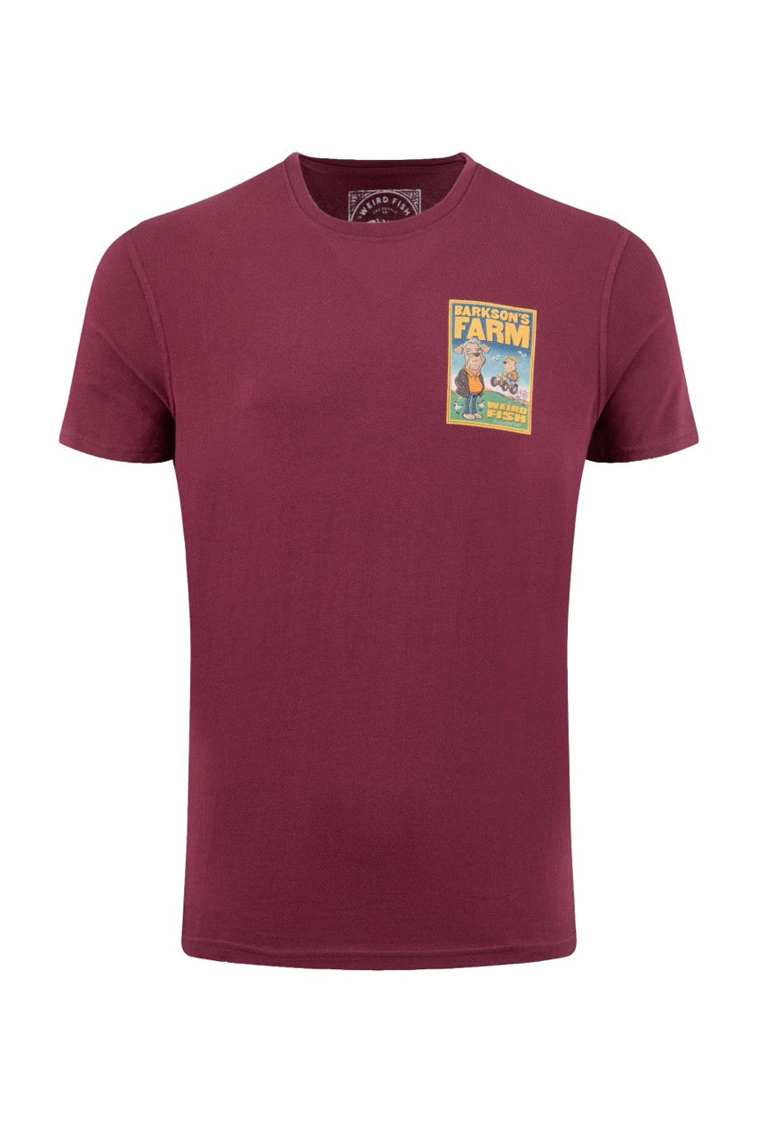 Weird Fish Mens Barkson Farm T-Shirt 203648 Bordeaux Clothing S / Bordeaux,M / Bordeaux,L / Bordeaux,XL / Bordeaux