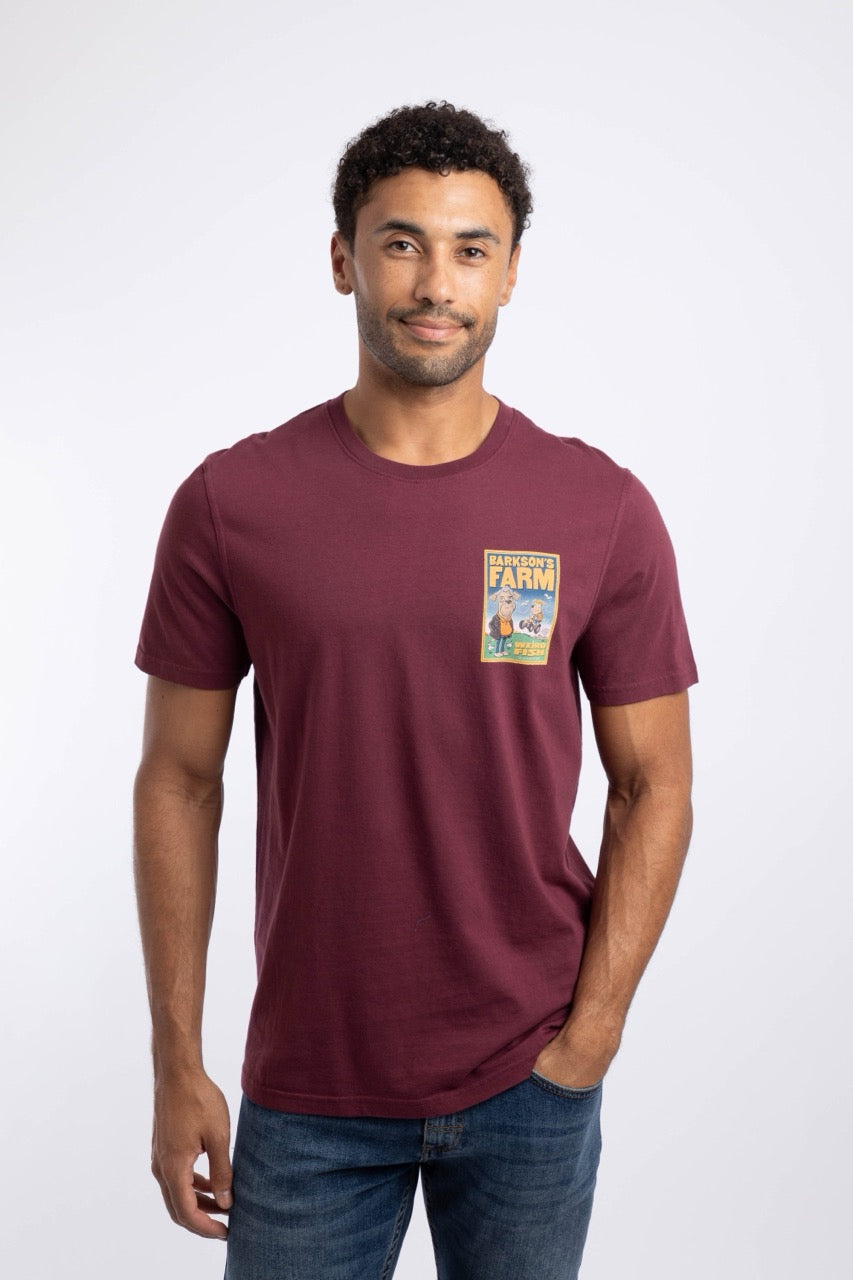 Weird Fish Mens Barkson Farm T-Shirt 203648 Bordeaux Clothing S / Bordeaux,M / Bordeaux,L / Bordeaux,XL / Bordeaux