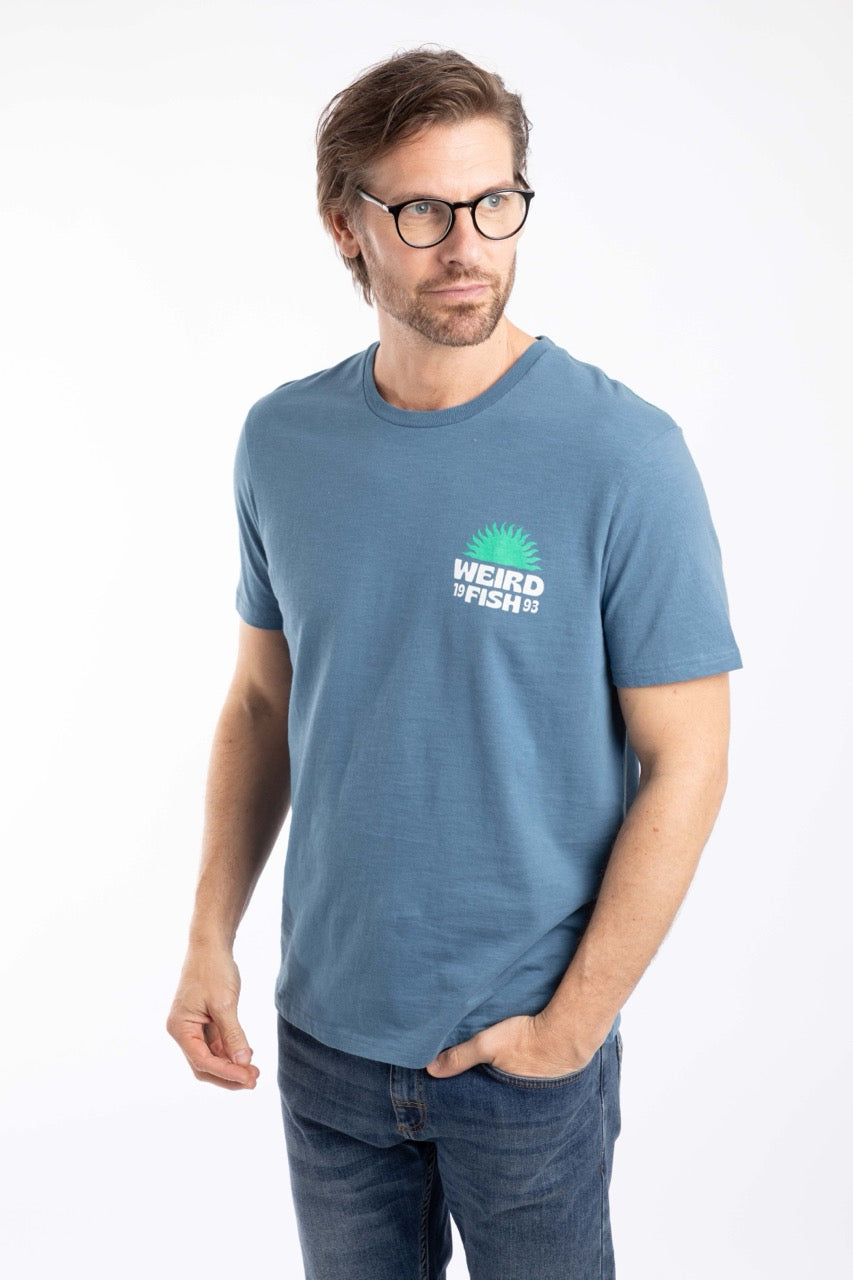 Weird Fish Mens Sun Beam T-Shirt 204013 Washed Blue Clothing S / Blue,M / Blue,L / Blue,XL / Blue,XXL / Blue,XXXL / Blue