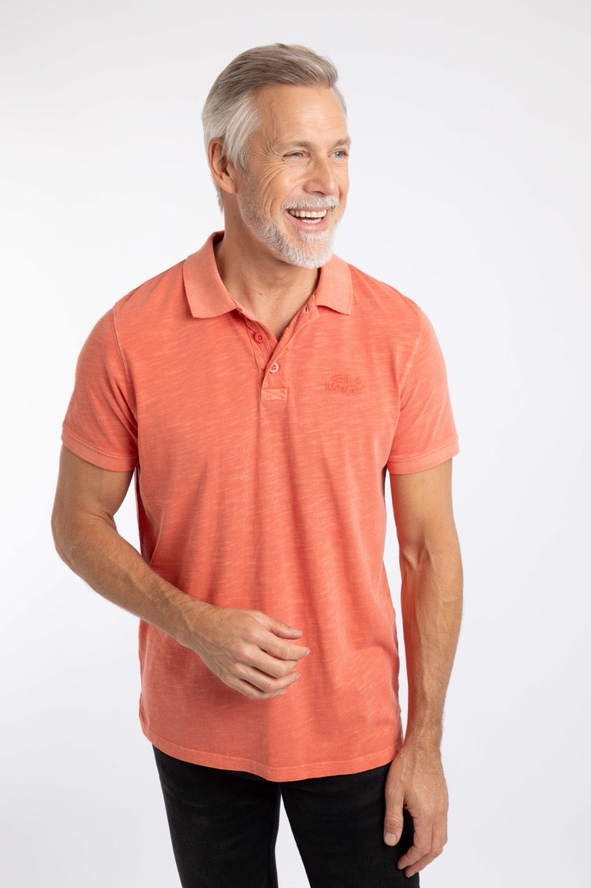 Weirdfish Mens Indy Polo Shirt 204016 Dark Coral