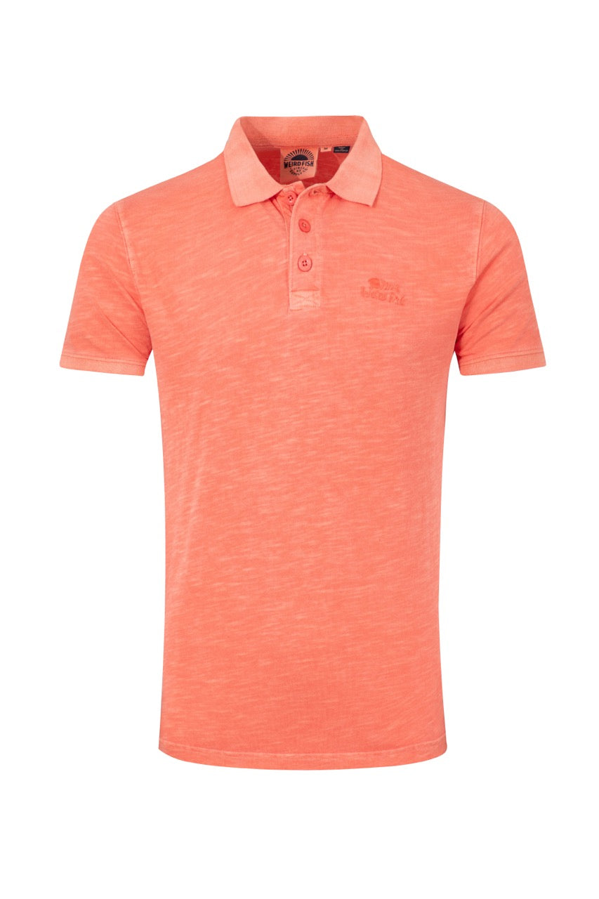 Weirdfish Mens Indy Polo Shirt 204016 Dark Coral