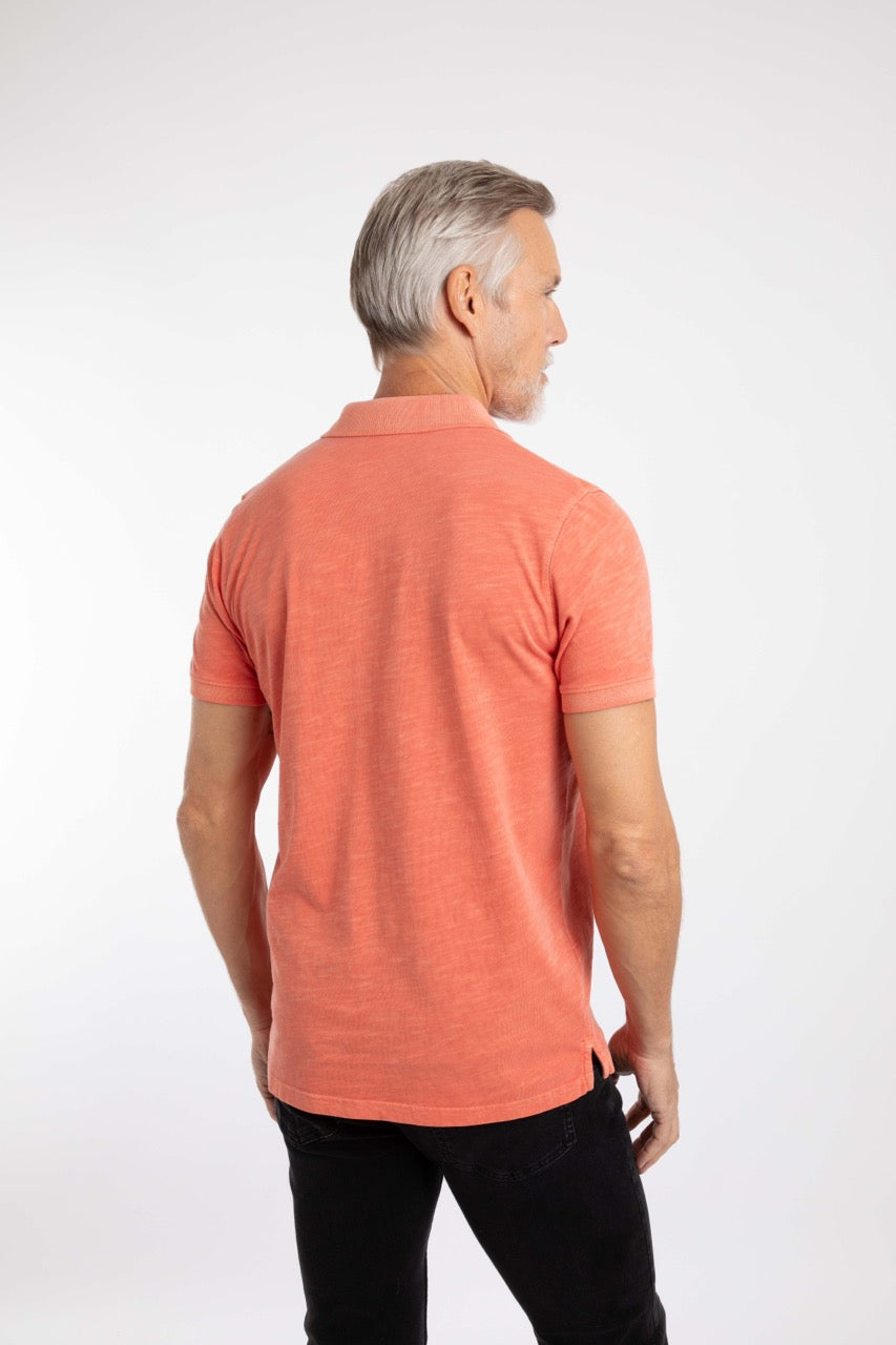 Weirdfish Mens Indy Polo Shirt 204016 Dark Coral