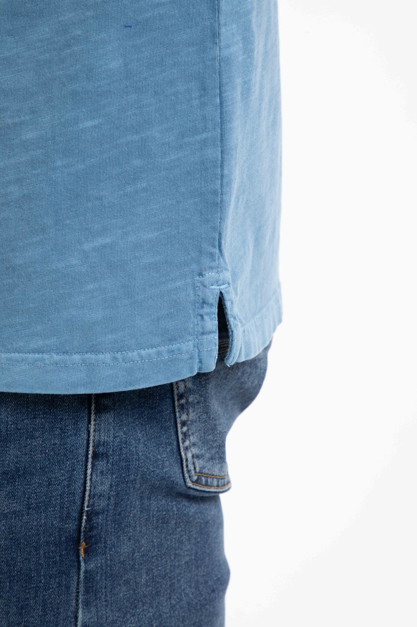 Weirdfish Mens Indy Polo Shirt 204016 Washed Blue