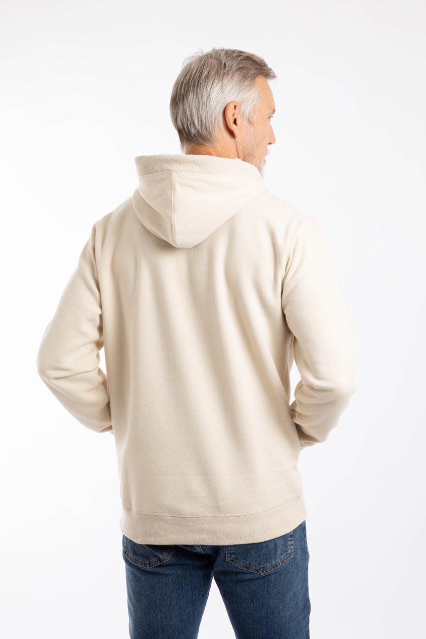 Weirdfish Mens Bryant Graphic Hoodie 204018 Eggshell