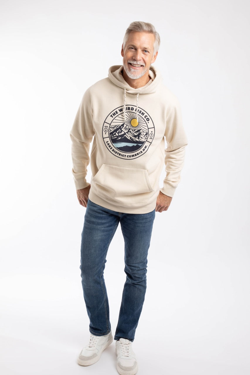 Weirdfish Mens Bryant Graphic Hoodie 204018 Eggshell