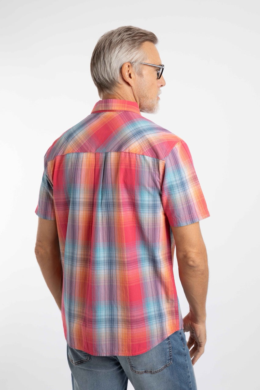 Weird Fish Mens Judd Check Shirt 204030 Flamingo