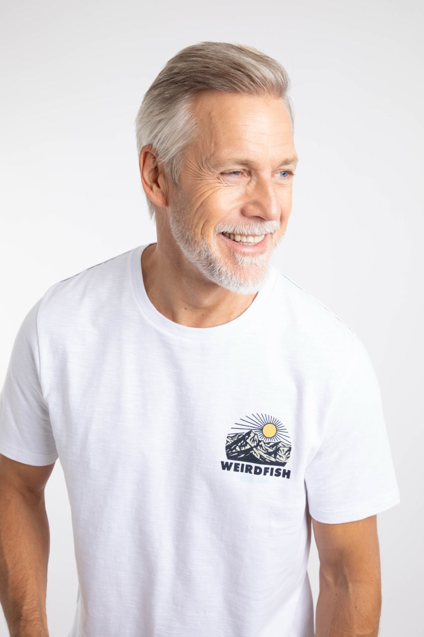 Weirdfish Mens Lake District T-Shirt 204034 White