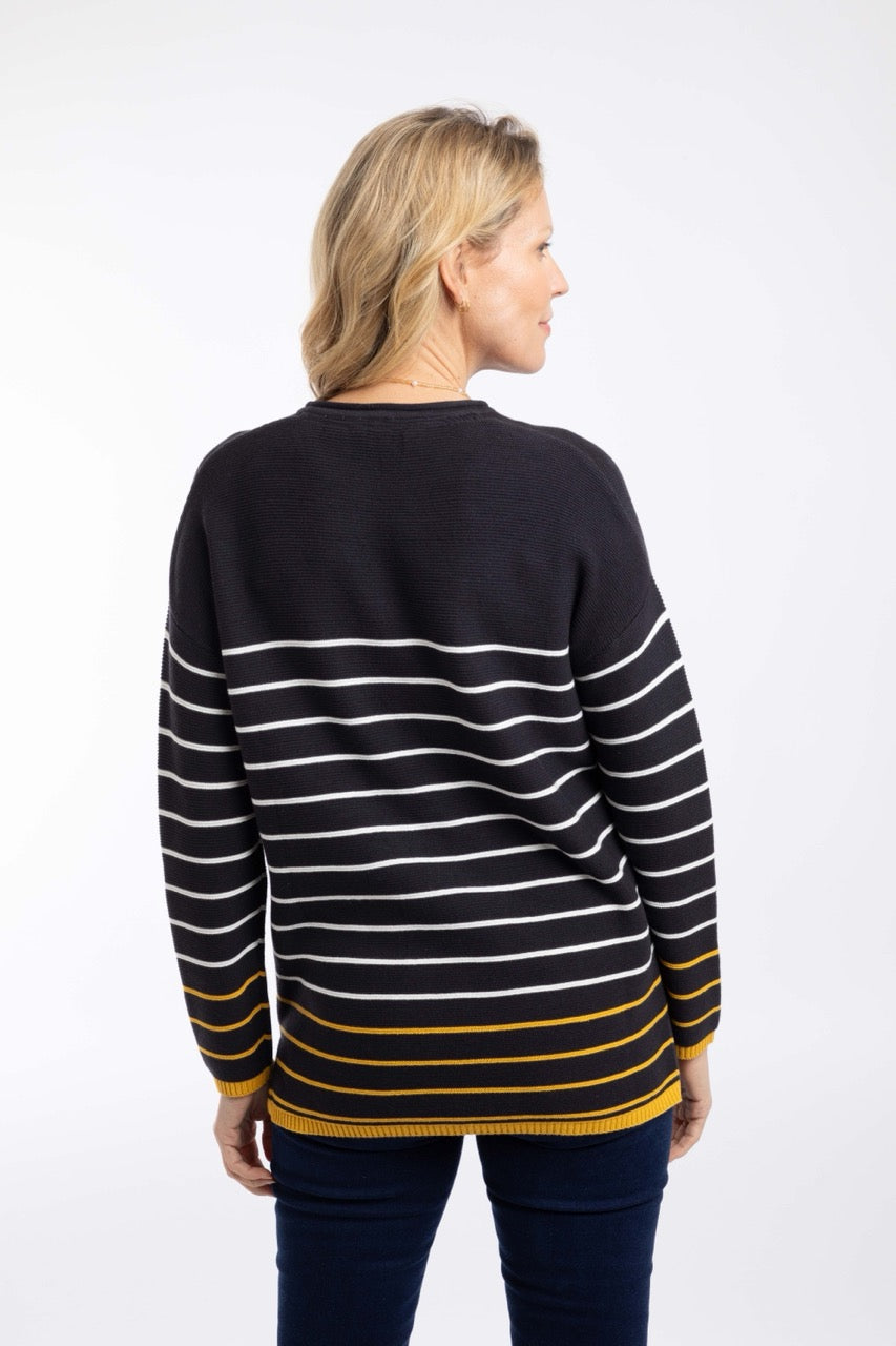 Weirdfish Women Sutton Stripe Jumper 204039 Navy
