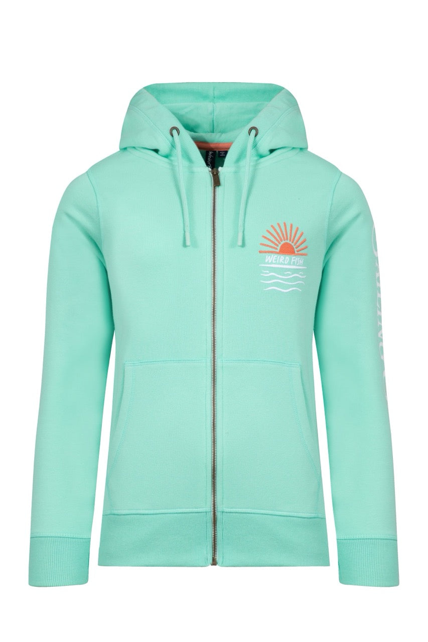 Weird Fish Womens Cyra Zip Hoodie 204062 Apple Mint Clothing UK8 / Mint,UK10 / Mint,UK12 / Mint,UK14 / Mint,UK16 / Mint