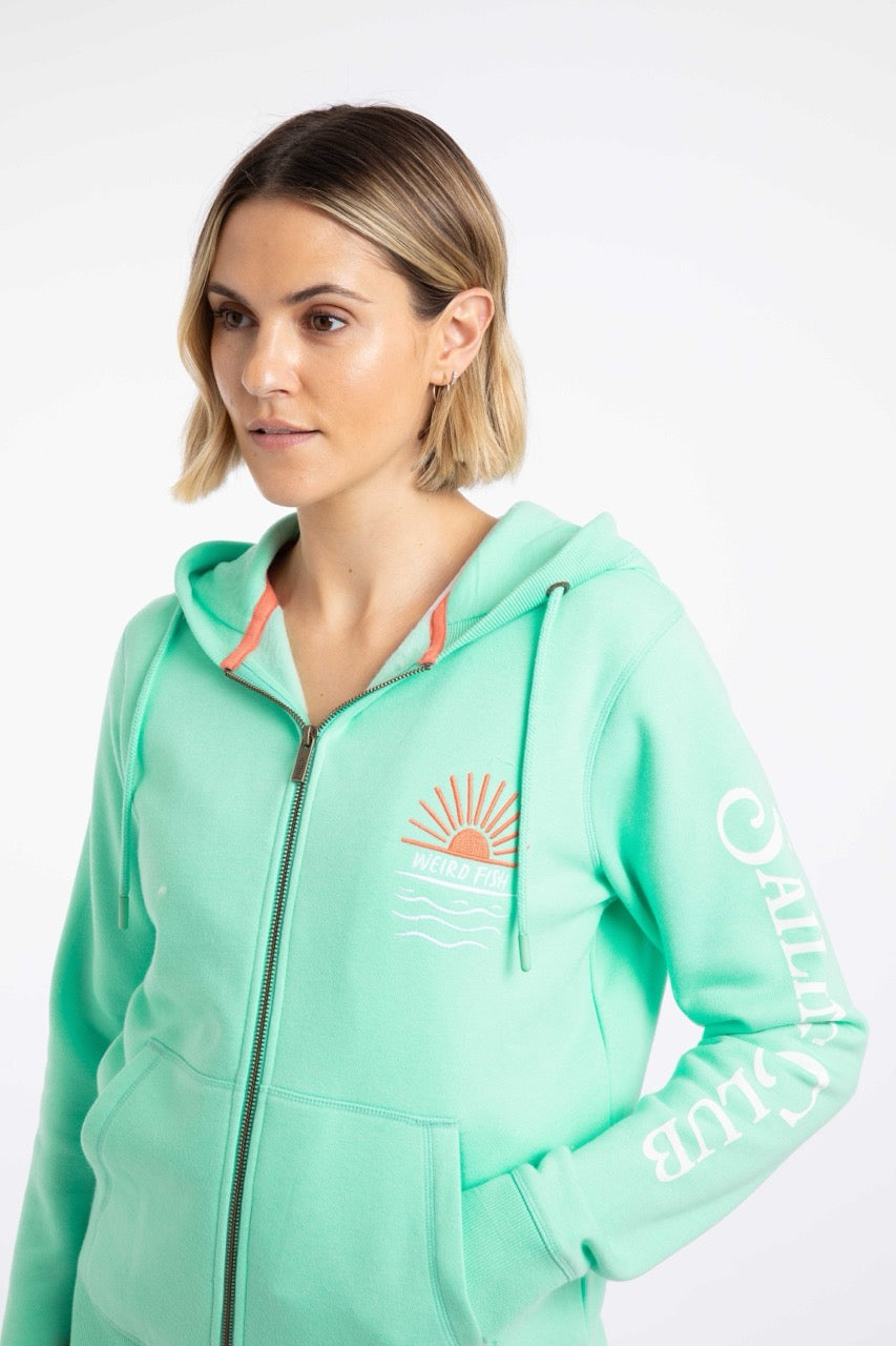 Weird Fish Womens Cyra Zip Hoodie 204062 Apple Mint Clothing UK8 / Mint,UK10 / Mint,UK12 / Mint,UK14 / Mint,UK16 / Mint