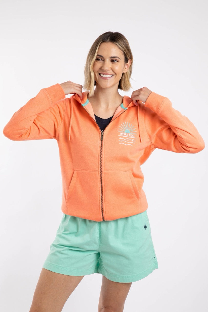 Weird Fish Womens Cyra Zip Hoodie 204062 Tangerine Clothing UK8 / Tangerine,UK10 / Tangerine,UK12 / Tangerine,UK14 / Tangerine