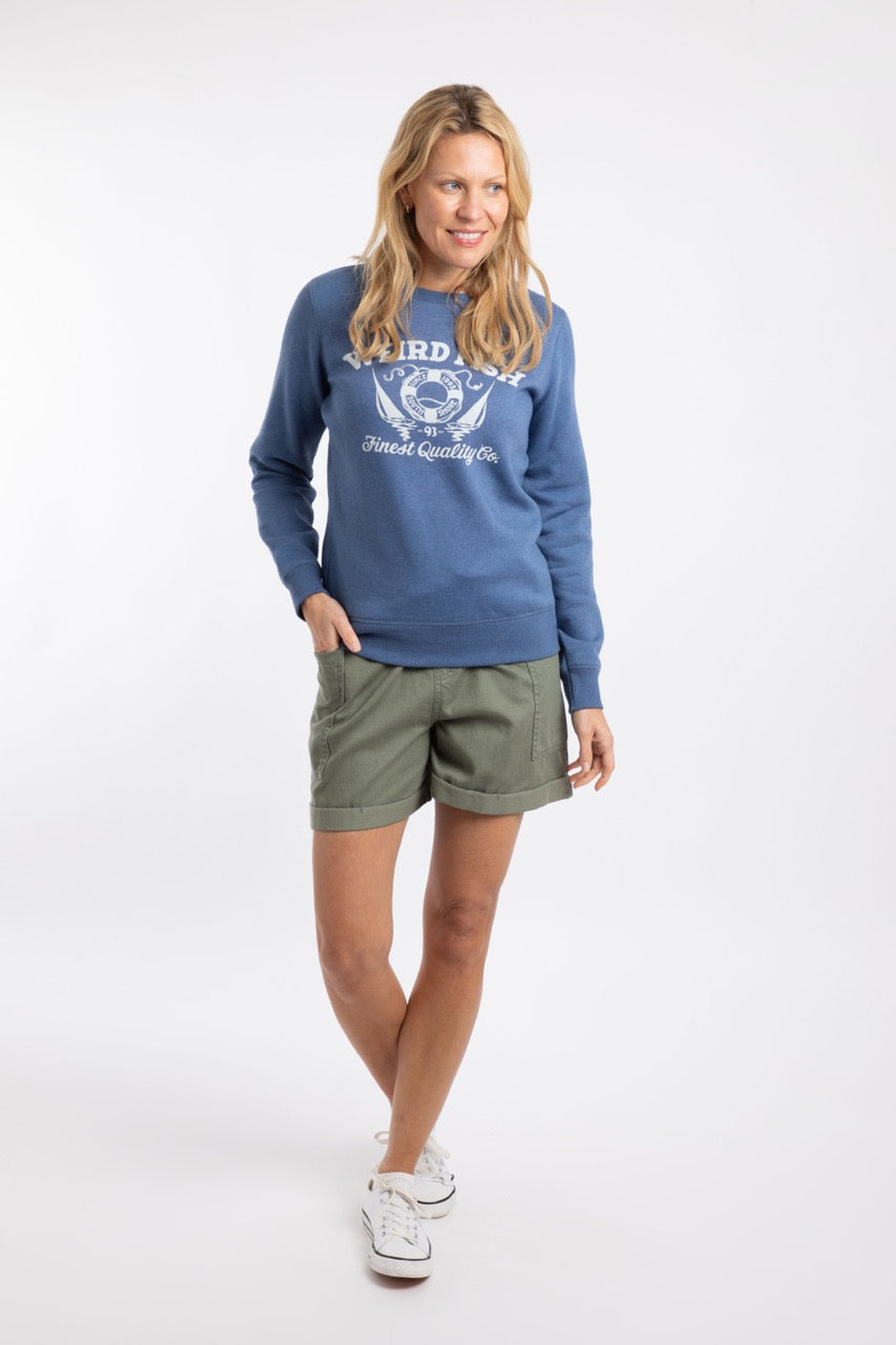 Weird Fish Womens Aurora Sweatshirt 204064 Faded Blue Clothing UK8 / Blue,UK10 / Blue,UK12 / Blue,UK14 / Blue
