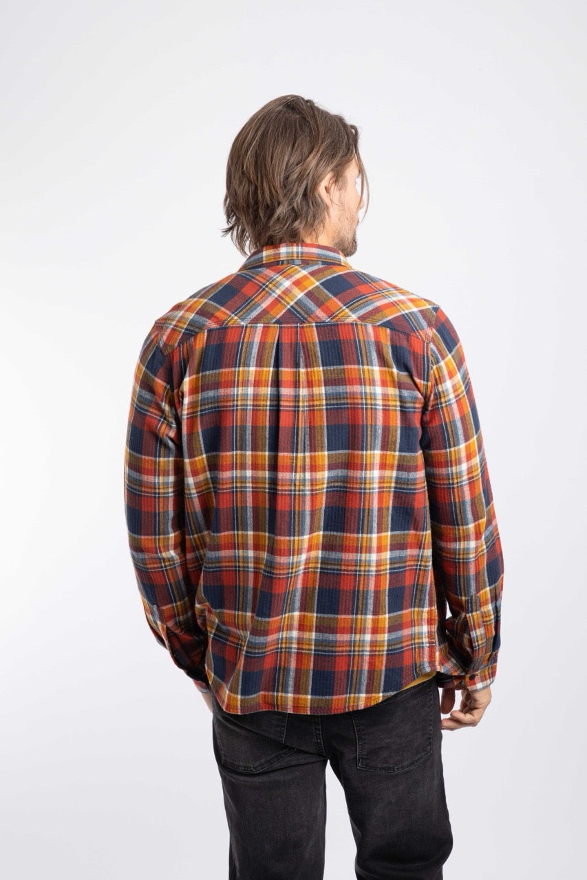 Weird Fish Mens Broxton Check Shirt 204347 Pumpkin