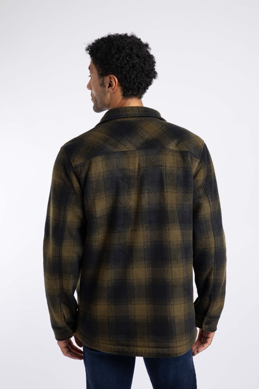 Weird Fish Mens Tyburn Check Fleece Shacket 204351 Olive Clothing S / Olive,M / Olive,L / Olive,XL / Olive